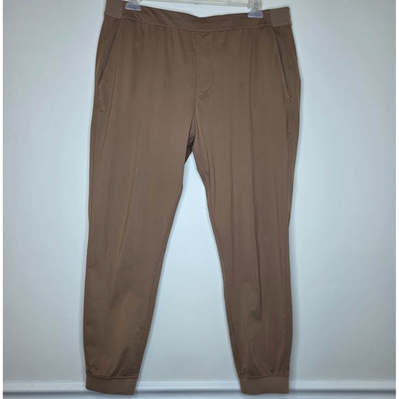 Rhone Commuter Jogger Sz XL Khaki Flex-Knit Pull On Ribbed Cuff Casual Stretch - Picture 1 of 12